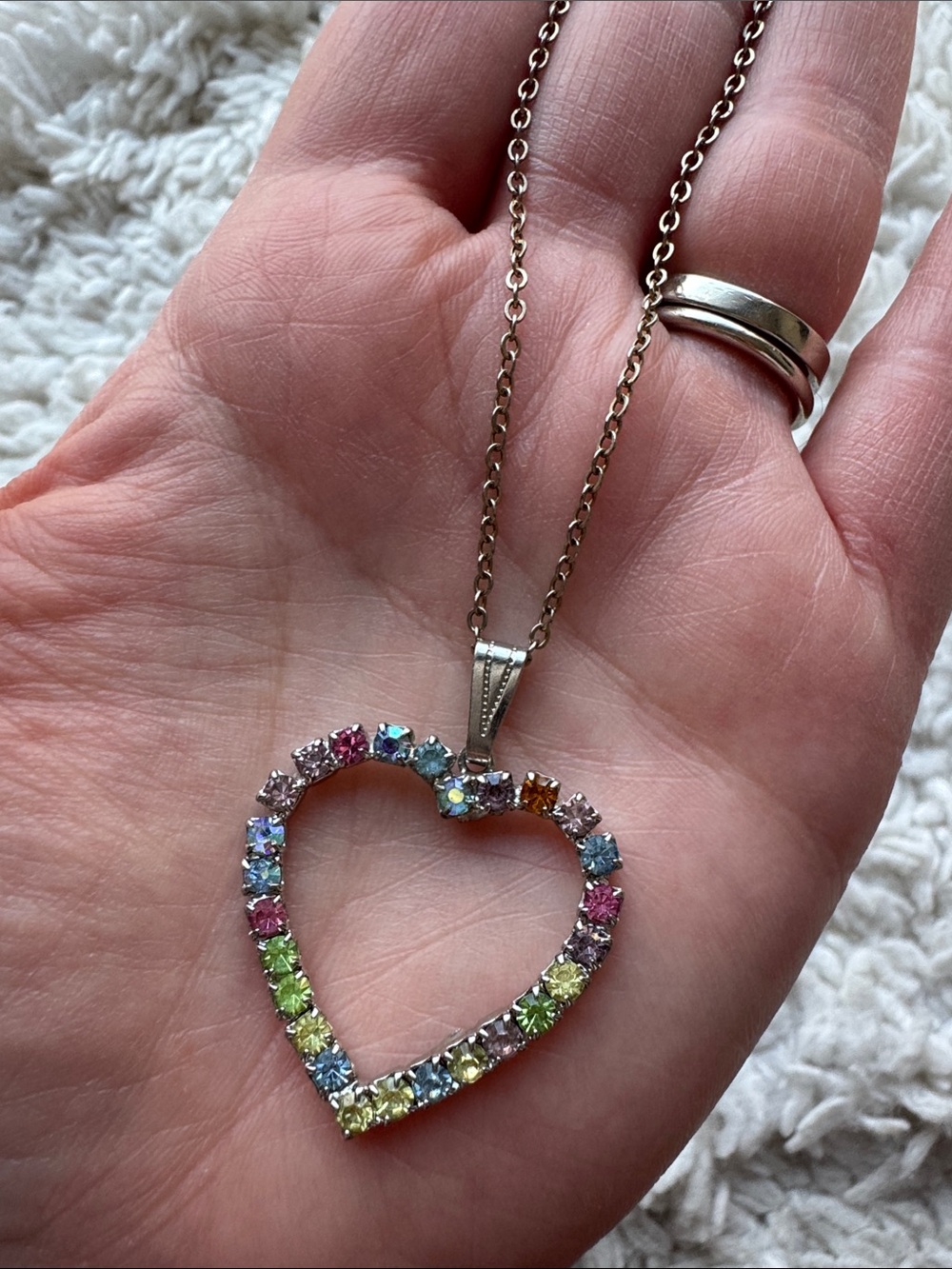 Vintage‎ Multi Colored Heart Necklace